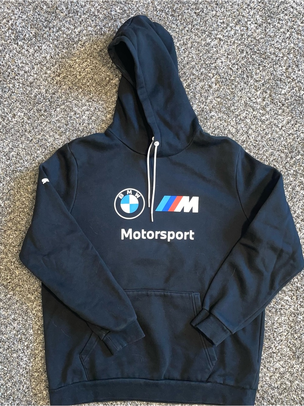 Puma Black BMW Hoodie with Motorsport Stripe Logo Size Mens Large